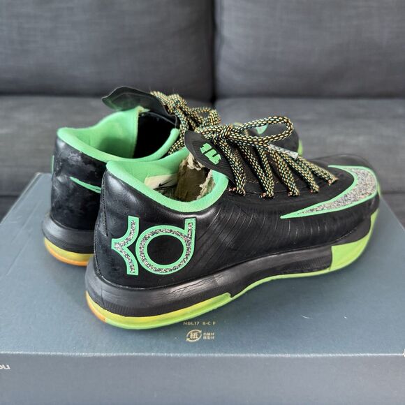 Nike KD 6 Night Vision Black Green Leather Basketball Shoes Men\'s Size 7.5 main image 7